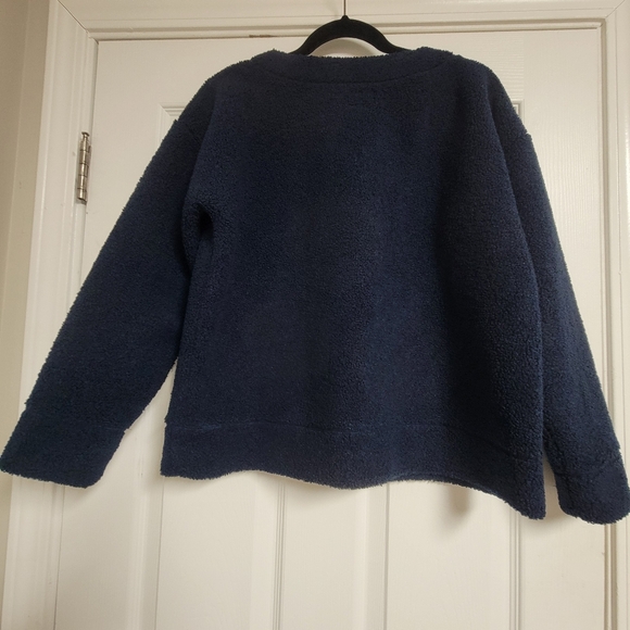 J.crew Vintage Fleece Teddy Cropped Sherpa Pullover Sweatshirt Size Small. - Picture 7 of 11